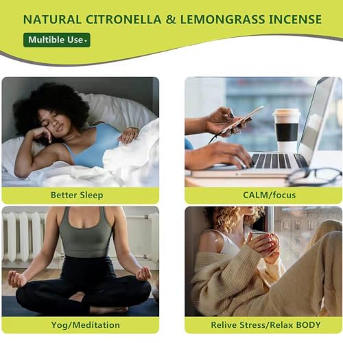 Citronella Räucherspiralen Duft - Jede Spule könnte für 5-7 Stunden dauern - für Garten, Outdoor, beim Camping und Grillen (Enthält 48 Spulen & 2 Ständer)