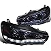 Spec-D Tuning 2LHP-EVO08G-8-TM Mitsubishi Lancer EVO X 10 Glossy Black R8 Style LED Projector Headlights