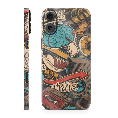 Glossy Glitter Phone Skin Compatible with Apple iPhone 16 Plus - Orange Hip Hop…