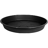 OVZILKI 1 Pack of Plant Saucer 12 inch, Large Heavy Duty Plastic Saucers Round, Plant Drip Trays for Indoors Outdoor, Plant Water Tray for Planters (12", Black)