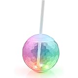 Set of 6 Light Up Ball Tumbler Glass, Multicolor Disco Party Cups