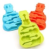Always Your Chef 3 Pack 5-Cavity Silicone Candy Molds & Chocolates Molds & Ice Cube Trays, Guitar Shaped, Random Color