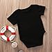 Cute Newborn Baby Golden Shiny Words Print Short Sleeve Summer Romper Bodysuit (0-3M, Black)