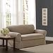 Zenna Home MAYTEX Pixel Ultra Soft Stretch 2 Piece Furniture Cover Loveseat Slipcover, Sand