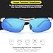 Torege Men's Sports Style Polarized Sunglasses For Cycling Running Fishing Driving Golf Unbreakable Al-Mg Metal Frame Glasses M291 (Sliver&Blue lens)