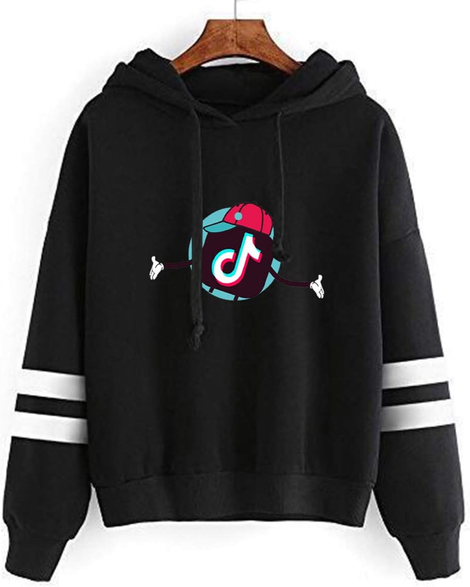 Cocophie Toktik Hoodie Me Contro Te Sweatshirt Fashion Casual Music Fans Jumper Striped Long Sleeve Hooded Sweater