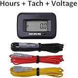 SEARON Agrigarden Machine Digital Tach Hour Meter Tachometer Voltmeter Volt meter for Tractor Cultivator ATV Trailer Sprayer Compressor Robot Milking Trimming