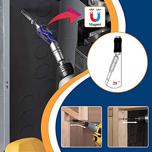 Bit Tip Swivel Drill Bit Holder 2Pcs Steel Impact Pivoting Bit Tip