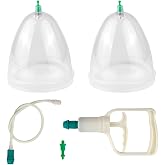 LCJAOF Breast Massage Vacuum Cupping Set - Silicone Cups with Hand Pump for Body Contouring, Muscle Relaxation and Soothing Comfort, Home Use Kit for Women