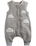 Vaenait Baby Kids Boys 1-7Y Micro Fleece Wearable Blanket Sleepsack Grey Cloud