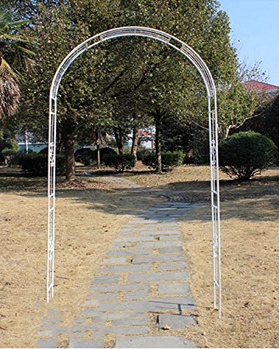 HLMBQ Rosenbogen Torbogen 240x 118 x 24 cm HxBxT,Metall Gartenbogen Rankbogen,wetterfeste Rankhilfe mit Verzierung… – Bild 3