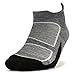 Feetures! Men's Elite Max Cushion No Show Tab, Heather Gray + Reflector, large