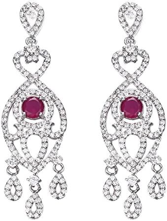 Platinum Plating Luxury Handmade Cubic Zircon Cz Statement Bridal Wedding Chandelier Dangle Earrings