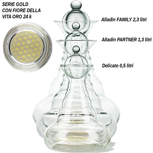 Carafe alladin revitalisante de 1,3L avec fleur de vie or Carafe alladin revitalisante de 1,3L avec fleur de vie or