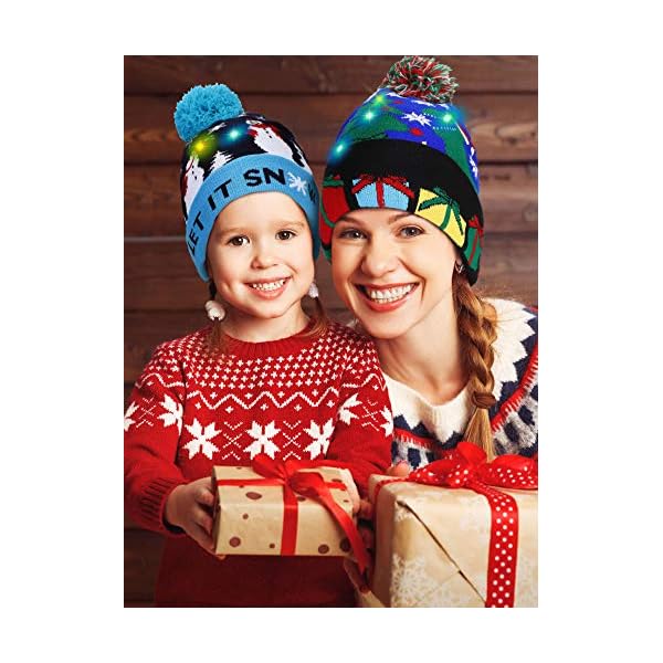 Led Christmas Knitted Hat Light up 