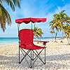 WATERJOY Beach Chair, Folding Camp Chair with Shade Canopy 51kzy3m5mML