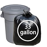 33 Gallon Commercial Can Liners, Black, 70 Counts(Cand)