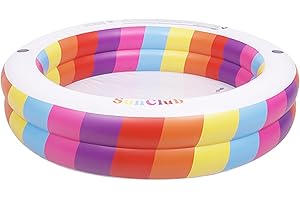 DIMAR GARDEN Inflatable Rainbow Swimming Pool, Outdoor Ground Round Pool (Max Ф73.5x16.5±3 Inch)