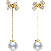 14K Gold Plated Butterfly Stud Earrings - Comfortable Lightweight Design with Secure Butterfly Backs, Cubic Zirconia Bow Posts Jewelry Gifts for Women