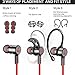 Sports headphones, Wired HI-FI Stereo Sound Earphones HD Vioce Earpieces Sports In-ear Earbuds with Noise Isolating Mic for iOS and Android Cellphone Listenman B11 Red