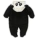Fairy Baby Baby Boy Girl Winter Flannel Bunting Outfits Romper Outwear,3-6M,Black Panda