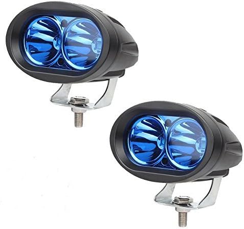 Ralbay 2pcs 20W LED Headlight LED Fog Light Off Road Driving Light with Mounting Bracket ATV UTV LED Light Bar for Truck Boat SUV Lamps(Blue Color)