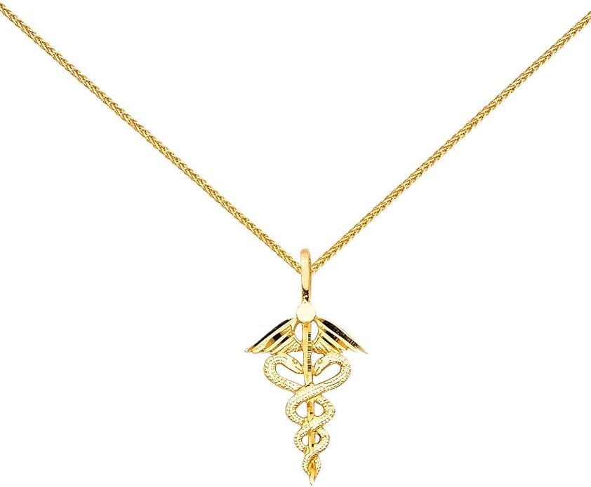 TGDJ 14k Yellow Gold Symbol of Medical Service Pendant with