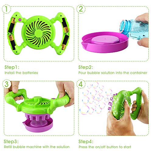 image for Growsland Bubble Machine for Kids Toddlers Boys Girls Handheld Bubble 