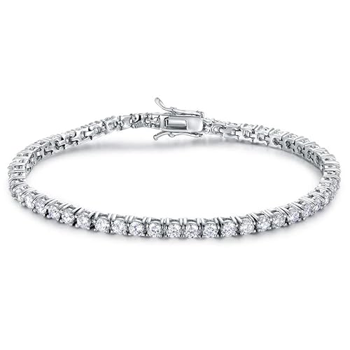 Tennis-Armbänder, für Damen und Herren, mit Zirkonia, Transparent, vergoldet, Weißgold, für Damen und Mädchen, Geschenk zu We