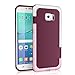 Galaxy S6 Edge Case, TILL(TM) Ultra Slim 3 Color Hybrid Impact Anti-slip Shockproof Soft TPU Hard PC Bumper Extra Front Raised Lip Case Cover for Samsung Galaxy S6 Edge S VI Edge G925 [Wine]