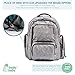 Large Capacity Diaper Bag Backpack- with YKK Zippers, Two Packing Cubes, Wet/Dry Bag, Changing Pad and Stroller Straps by Bably Baby- Stylish Unisex Design (Grey)