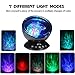 [Newest Design] Remote Control Ocean Wave Projector 12 LED &7 Colors Night Light with Built-in Mini Music Player for Living Room and Bedroom (12 LED Black)