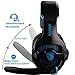 [2018 New Updated]Sades SA810 Gaming Headset Single 3.5mm Jack Over Ear Gamer Headphones with Microphone and PC Adapter for New Xbox One/PS4/PlayStation 4 Laptop Phone-Black Bluethumb 3