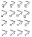 16pcs 20g Stainless Steel Nose Stud for Women 20g Nose Ring Surgical Steel for Men Body Piercing Jewelry