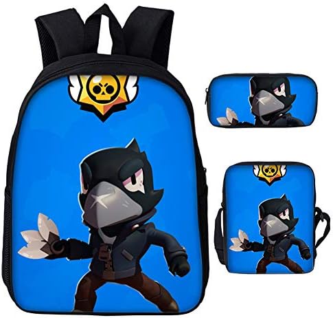 Children's Backpack Casual Light Breathable 3D Game Graphics 3 in 1 Backpack Set