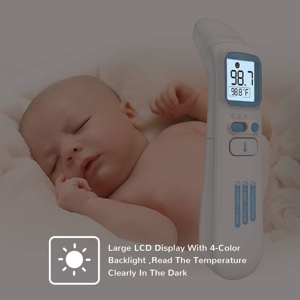 Alarme De Fievre Et Fonction De Memoire Pour Bebe Adulte Thermometre Infrarouge Thermometres Auriculaires Sans Contact Thermometre Frontal Numerique Avec Ecran Lcd Thermometres Bebe Et Puericulture