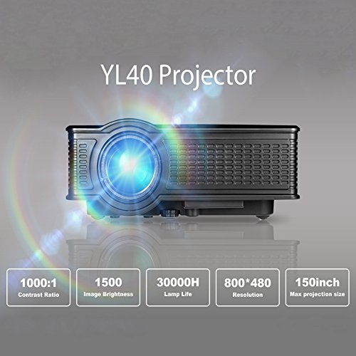 image for Edal SD50 Plus 1500 Lumen Home theater LCD LED Portable Mini Projector