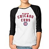 Candi Women's Blue Bear Cub 3/4-Sleeve Raglan T-shirt Graphic Casual Black