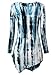 DJT Women's Tie Dyed Hankerchief Hemline Tunic Top XX-Large Tie-Dye Blue
