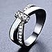 Adeser Jewelry Womens Lab White Opal Black Gold Plated Ring 10 KT Promise Wedding Womens Rings Size 6-10
