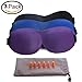 Sleep Mask, Wellvo 3 Pack 3D Contoured Sleeping Mask Set Natural Eye Cover Blindfold for Women Men Comfort Deep Eye Masks with Adjustable Strap Best Lightweight Night Eyeshade Blinder Travel Airplane