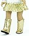 Sophia's Gender-Neutral Western Faux Leather Cowboy Boots with Traditional Embroidered Details and Zip-Up Back for 18” Dolls, Gold