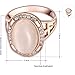 Winter.Z Noble and Elegant Ladies Jewelry Popular Explosion Models Austria Crystal Rose Gold Oval Opal Ring Wedding