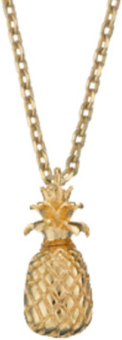 Estella Bartlett Gold-Plated "Live as you dream" Tropical Pineapple Necklace