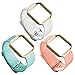 UCAI 3 Colors Sports Replacement Bands for Fitbit Blaze Smart Fitness Watch, Large Small Wristbands Accessories for Women Man (No Tracker or Frame) (White&Teal&Pink, Small)