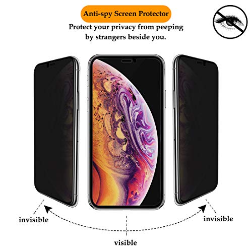 Sameriver iPhone 11 Pro/ iPhone Xs/X Privacy Screen Protector, [1-Pack] Full Coverage Anti-Spy Anti-Scratch Tempered Glass Film Shield for iPhone 11 Pro/ Xs/X 5.8 inches