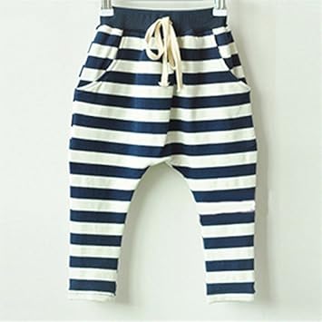 Amazon Co Jp 2t 子供服 キッズ ズボン パンツ ボトムス サルエル ボーダーパンツ ダンス 男の子 ボーイズ 130 スポーツ アウトドア