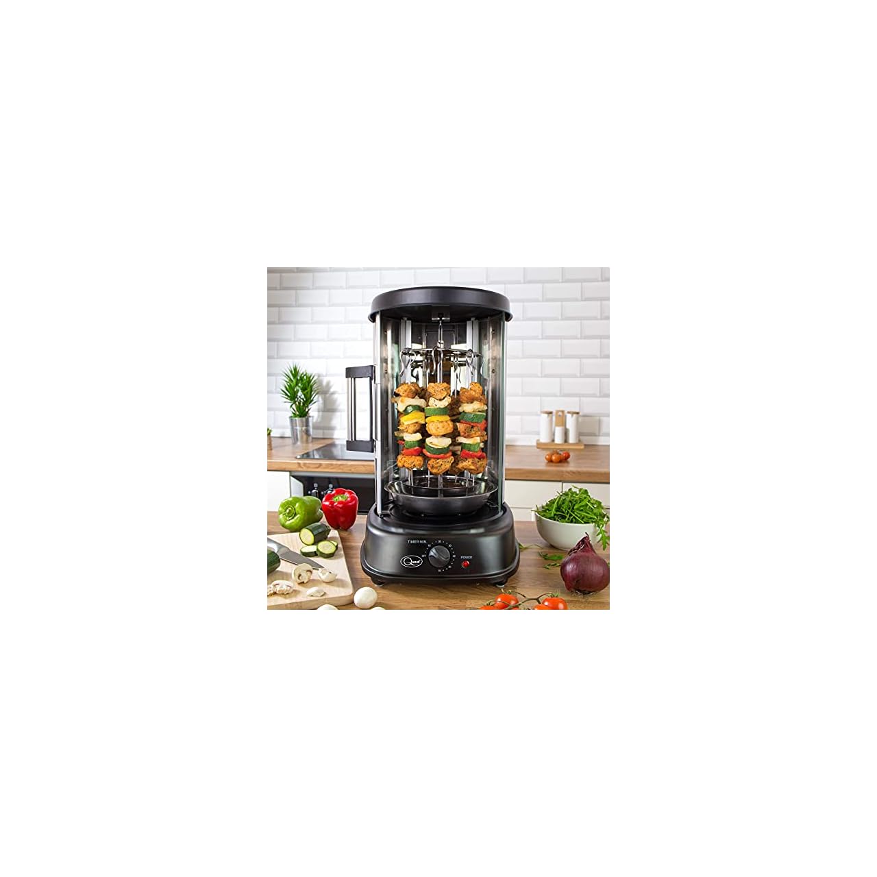 Quest 34020 Electric Rotisserie Grill / Cooks Kebabs, Skewers and