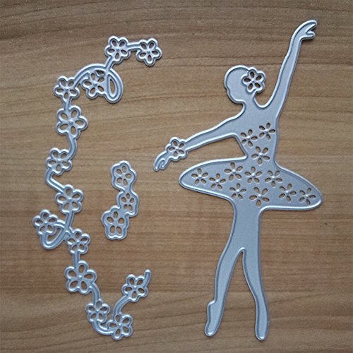 Yiwa Ballet Dancer Metal Cutting Dies Dancing Die Cuts Stencils for Scrapbooking Decor Crafts DIY Embossing Tools 3PCS