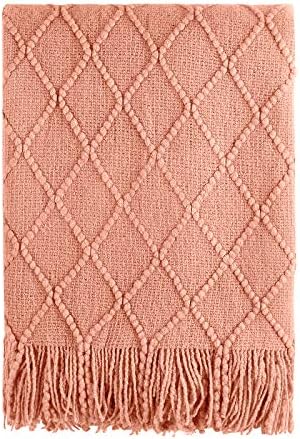 Bourina Coral Throw Blanket Textured 